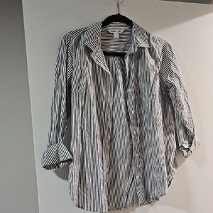 Old Navy Black and White Striped Shirt